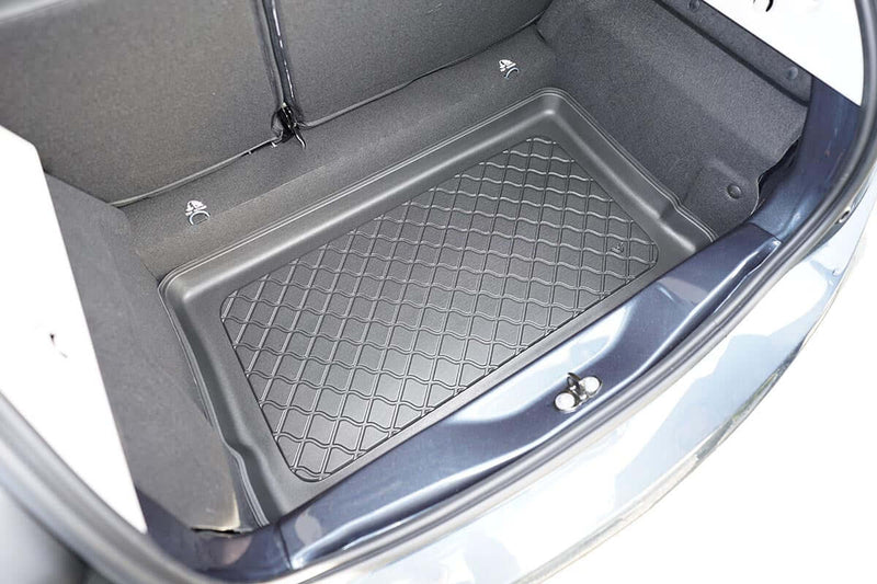 Kofferraumwanne für Renault Zoe ab 2013, flexible TPE Matten mit 5cm Rand für optimalen Kofferraumschutz.