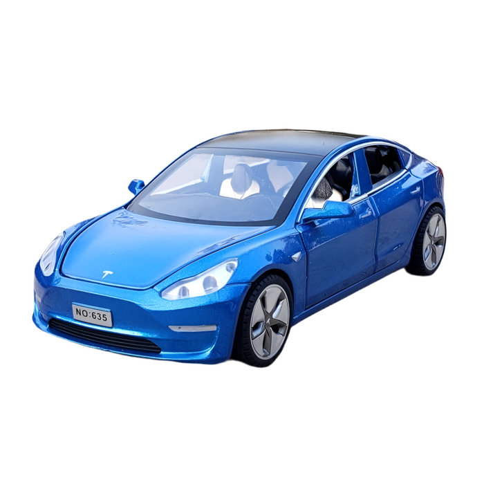 Tesla Model 3 Modellauto 1/32, Farbe blau