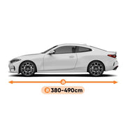 Abdeckplane Coupe für Fahrzeuge von 380-490 cm, idealer Schutz vor Wetter und UV-Strahlen.