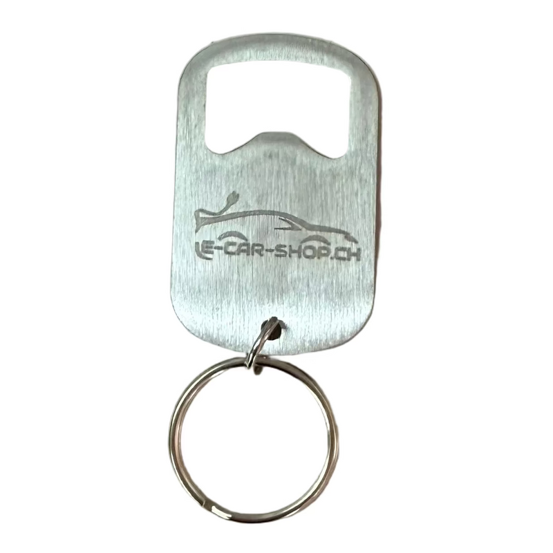 Werbegeschenk Schlüsselanhänger Flaschenöffne, e-car-shop.ch