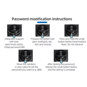 Wandhalterung für Ladekabel Typ 2 mit Zahlenschloss: Anleitung zur Passwortänderung mit Schritt-für-Schritt-Anleitung.