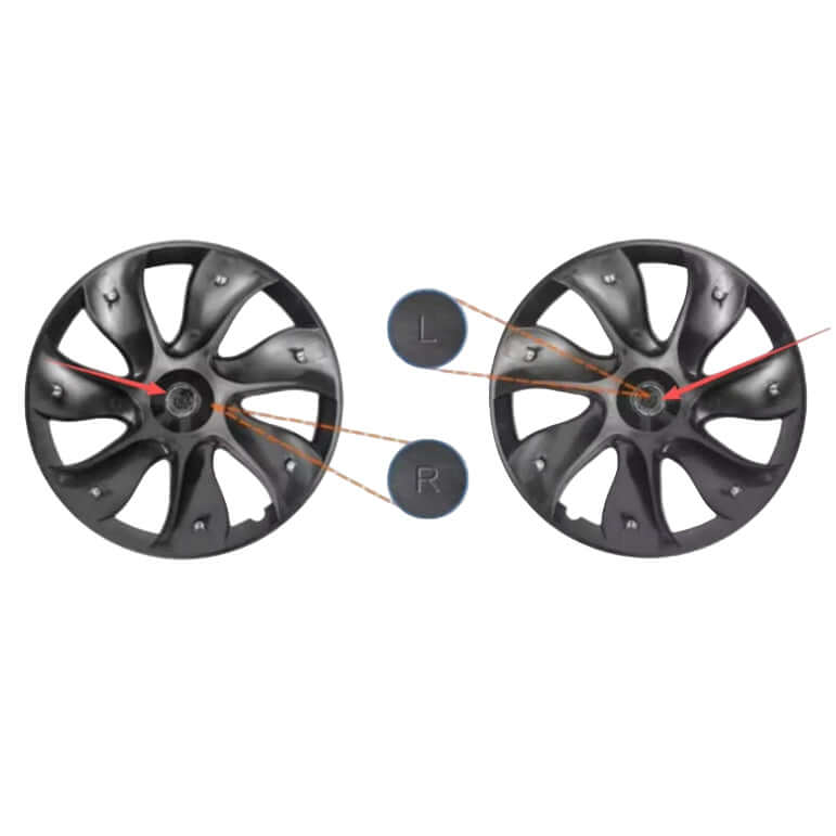 Radkappen 18 Zoll matt schwarz (4-teilig) Tesla Model 3 Highland - Set von zwei Radkappen mit mattschwarzem Design.