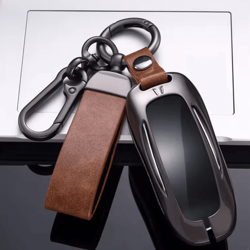 Schlüsselanhänger für Tesla Model S/3/Y aus Aluminium mit eleganter Anhängeschlaufe und Karabiner