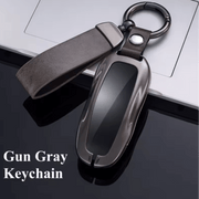 Schlüsselanhänger für Tesla Model S/3/Y in Gun Gray mit eleganter Anhängeschlaufe und ultraleichtem Design.