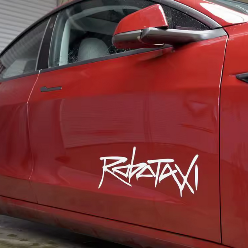 Tesla Robotaxi Aufkleber 50×20 cm