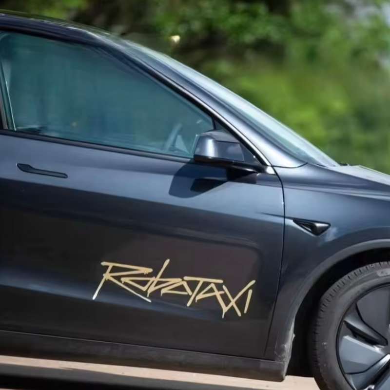 Tesla Robotaxi Aufkleber 50×20 cm