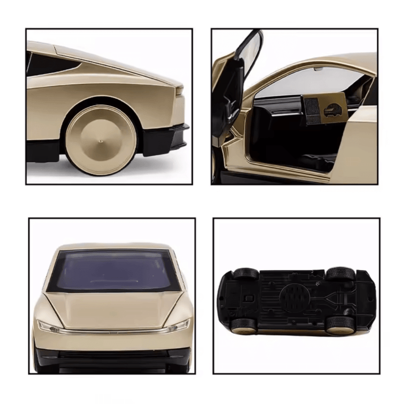 Tesla Cybercab Robotaxi Modellauto 1/32 Detailansichten, hochwertige Metall-Druckguss sowie Sound- und Lichteffekte.