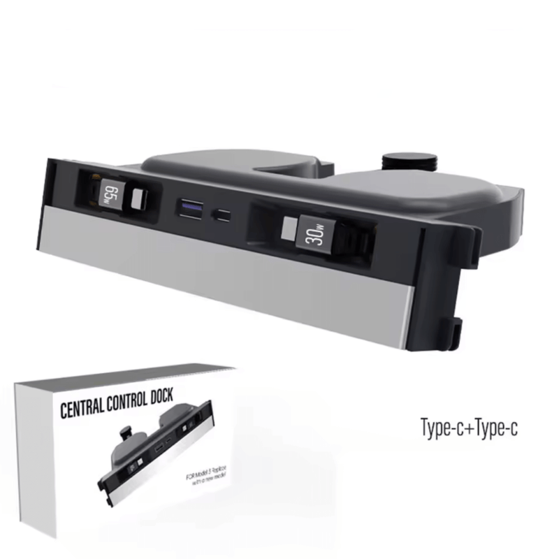 USB-C Docking-Station Tesla Model 3/Y · Highland/Juniper with Type-C ports and control display.