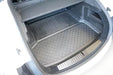 Black TPE trunk mat for Tesla Model S 2021, showing high protective edges and precise fit to prevent dirt and moisture.