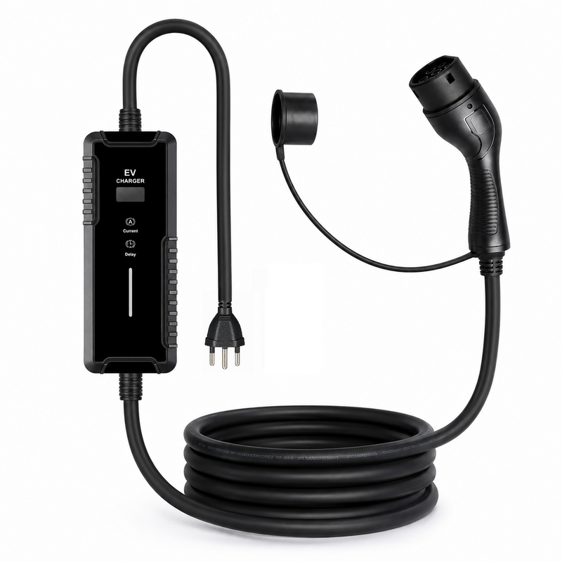 E-LINE Premium EV-Ladegerät Typ 2 für Schweizer Steckdose – 6/8/10 A