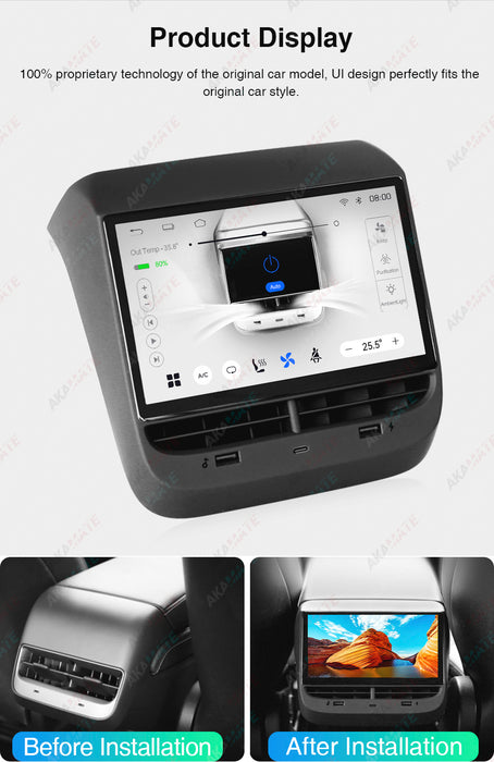 Rücksitz HD-Touchscreen-Display 7-Zoll Tesla Model 3/Y