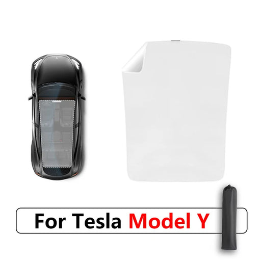 Sonnenschutzrollo für Tesla Model Y, UV-Blockierung, Nano-Eis-Seidenmaterial, effektiver Innenschutz.