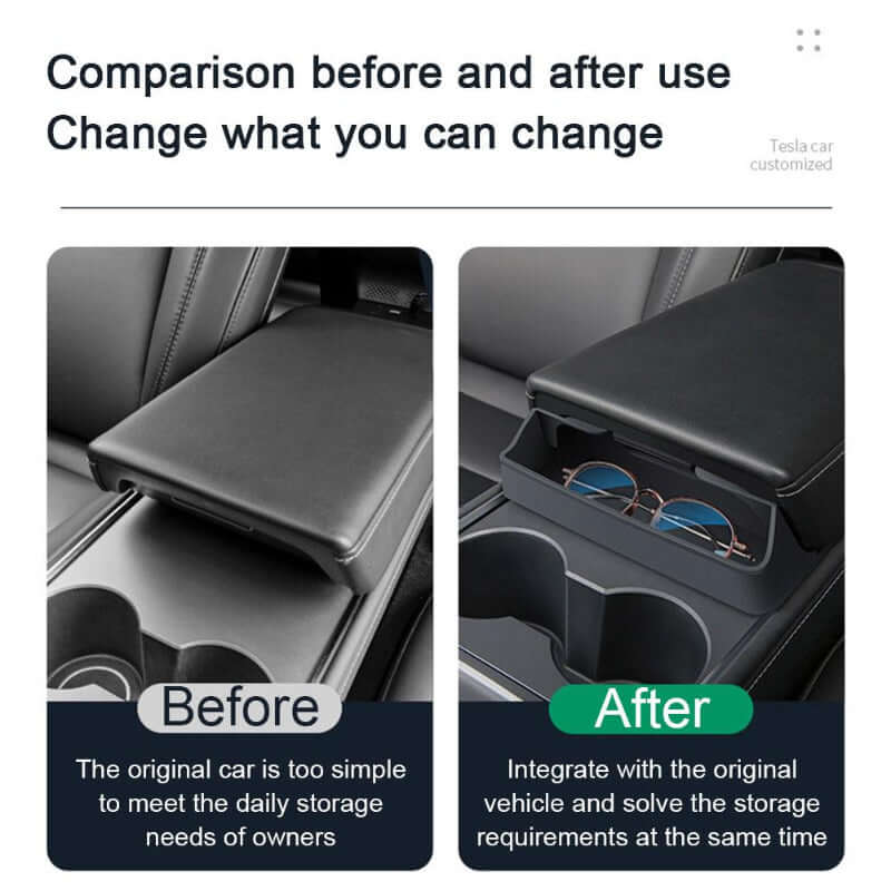 Armlehnen Aufbewahrung - Box Tesla Model 3/Y · bis 2023/2024 | e - car - shop.ch