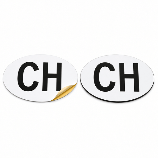 CH Schild Magnet & Kleber 2 in 1 (2 - teilig) | e - car - shop.ch