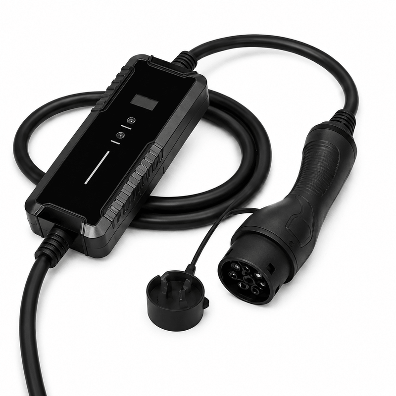 E-LINE Premium EV-Ladegerät Typ 2 für Schweizer Steckdose – 6/8/10 A | e-car-shop.ch