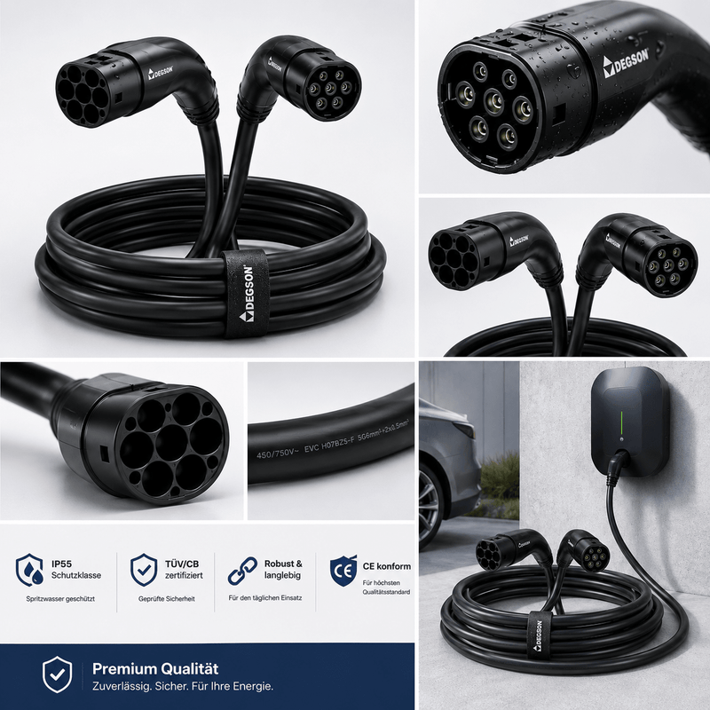 E - LINE Premium Typ 2 Ladekabel, 22 KW 5M | e - car - shop.ch