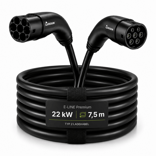 E-LINE Premium Typ 2 Ladekabel IP67, 22 KW 7,5M | e-car-shop.ch