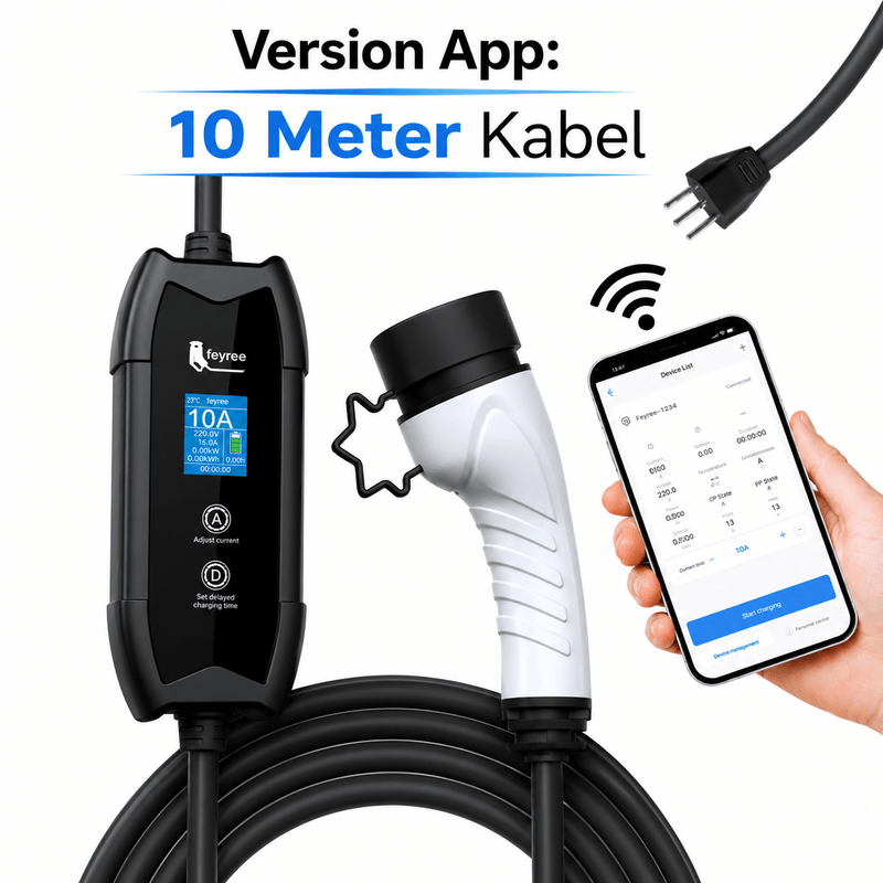Elektroauto Ladegerät Typ2 für Haushaltssteckdose (CH-Stecker T13) | e-car-shop.ch
