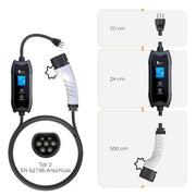 Elektroauto Ladegerät Typ2 für Haushaltssteckdose (CH - Stecker T13) | e - car - shop.ch
