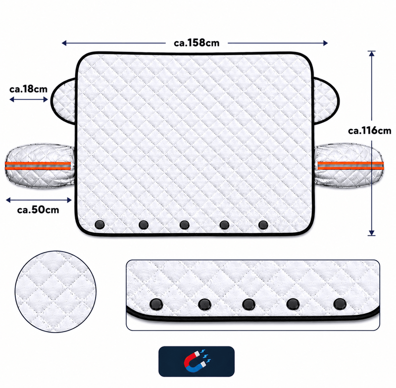 Frontscheibe Abdeckung mit Magneten 116x158cm | e-car-shop.ch