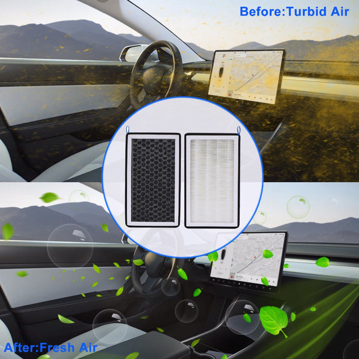 Innenraumfilter Kabine Luftfilter HEPA Ersatz Filter Aktivkohle 2 Satz für  Tesla Model 3 Model Y : : Auto & Motorrad
