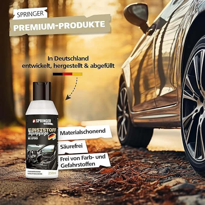 Kunststoff – Tiefenpflege & UV-Schutz - 250ml für umfassende Autofelgenpflege und UV-Schutz in Deutschland hergestellt.