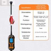 Adapterkabel CEE 16/5 zu T23 - 16A EV-Ladekabel mit Spezifikationen und Anschlüssen.