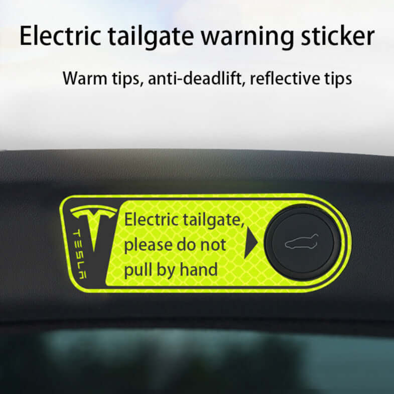 Tesla Kofferraum Warning Aufkleber | e - car - shop.ch