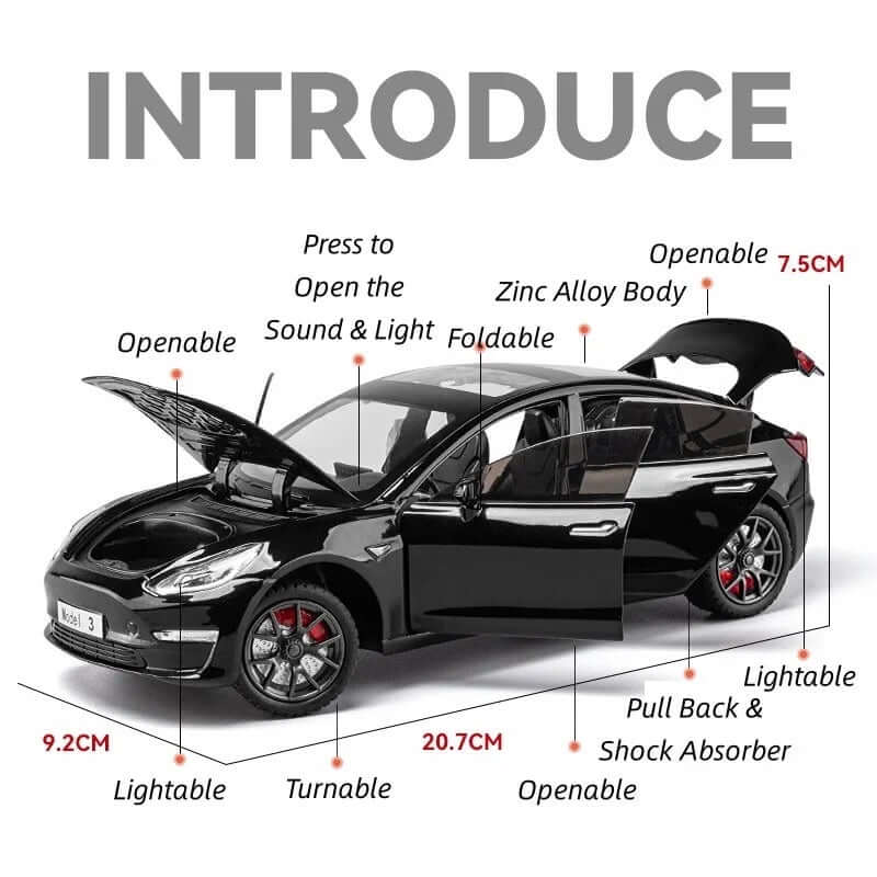 Tesla Model 3 Facelift Modellauto 1/24 | e - car - shop.ch
