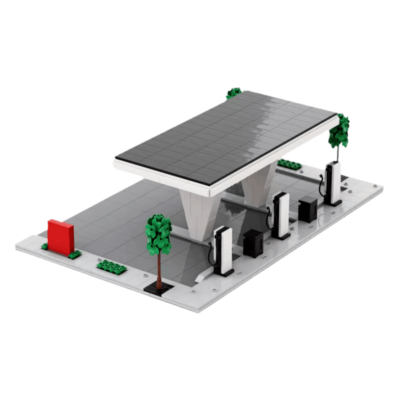 Tesla Supercharger Ladepark aus Bausteinen | e - car - shop.ch
