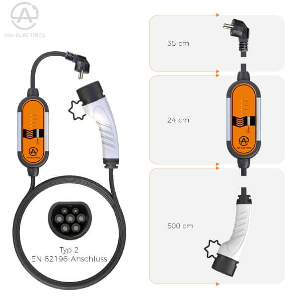 Tragbares Elektroauto Ladegerät Ladestation Typ2 (EU Schuko) | e - car - shop.ch