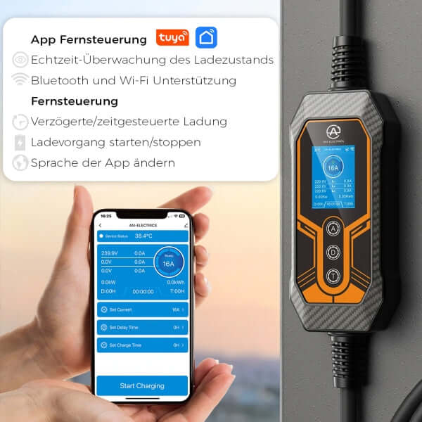 Tragbares EV Ladegerät Ladestation Schnellladekabel Typ2 16A CEE - Stecker | e - car - shop.ch