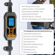 Tragbares EV Ladegerät Ladestation Schnellladekabel Typ2 16A CEE - Stecker | e - car - shop.ch