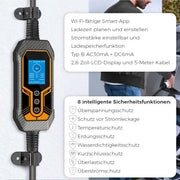 Tragbares EV Ladegerät Ladestation Schnellladekabel Typ2 16A CEE - Stecker | e - car - shop.ch