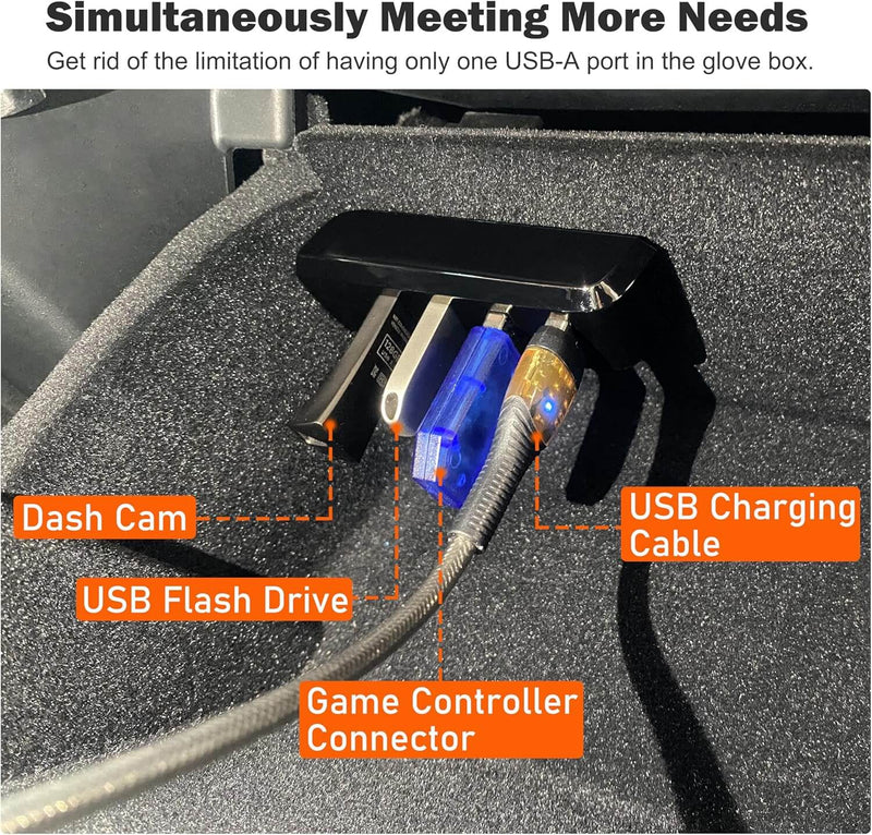 USB Handschuhfach Dockingstation Tesla Model 3/Y · ab 2024/2025 | e - car - shop.ch