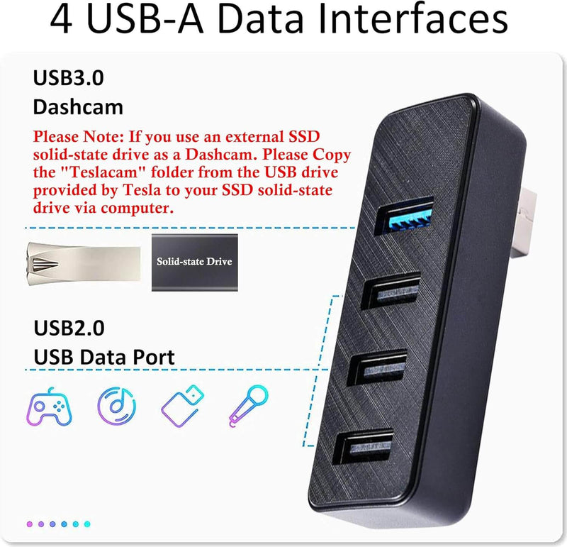 USB Handschuhfach Dockingstation Tesla Model 3/Y · ab 2024/2025 | e - car - shop.ch