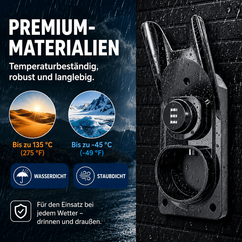 Wandhalterung für Ladekabel Typ 2 mit Zahlenschloss | e-car-shop.ch