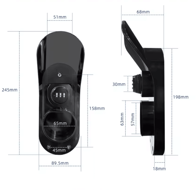 Wandhalterung für Ladekabel Typ 2 mit Zahlenschloss | e - car - shop.ch