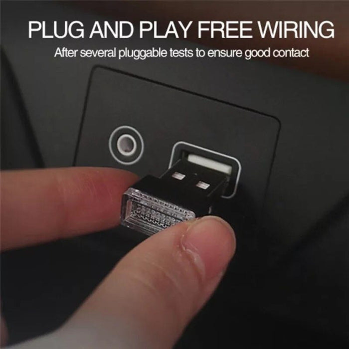 Im Auto Licht USB Auto Kaltlicht LED ohne Unterbrechung Änderungslicht  (lila)
