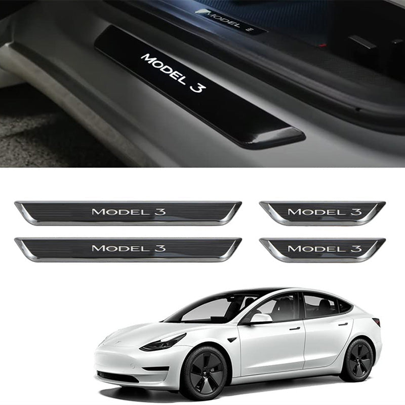 KRHINO Auto Einstiegsleisten für Tesla Model 3 Model Y, 4 Stück,  Türschwellenschutz, Magnetische Induktion, LED, Leuchtend, Beleuchtet, Auto-Schwellenleiste,  Auto-Styling-Zubehör,C: : Auto & Motorrad