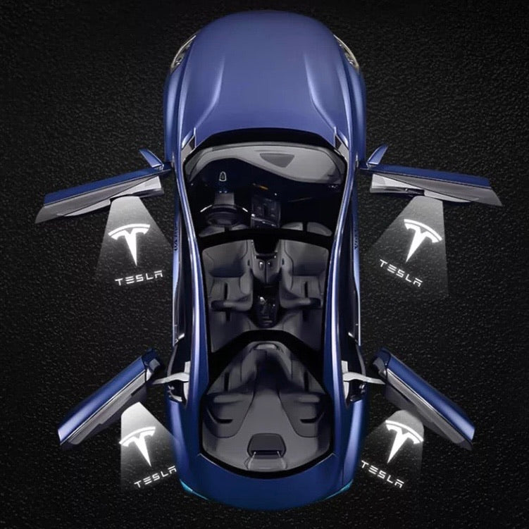 MASLIBRE Ultrahelle Projektionslampe für Tesla Model 3/ Y/S/X, 4 Stück Tesla  Logo LED Autotür Türbeleuchtung Willkommen Licht Dekorative, Kein Bohren :  : Auto & Motorrad