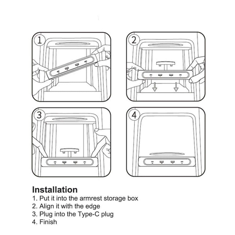 Multi USB Leiste Tesla Model 3/Y Facelift 202110D,Interieur,Tesla Model 3 2021,Tesla Model Ye-car-shop.ch