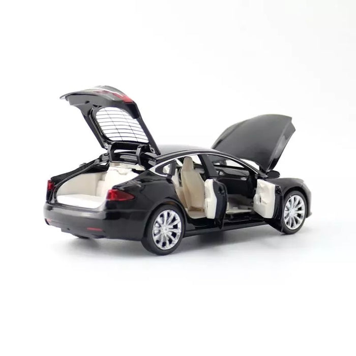 Tesla Model S Modèle de jouet de voiture avec véhicule de simulation  musicale à porte légère et ouvrable