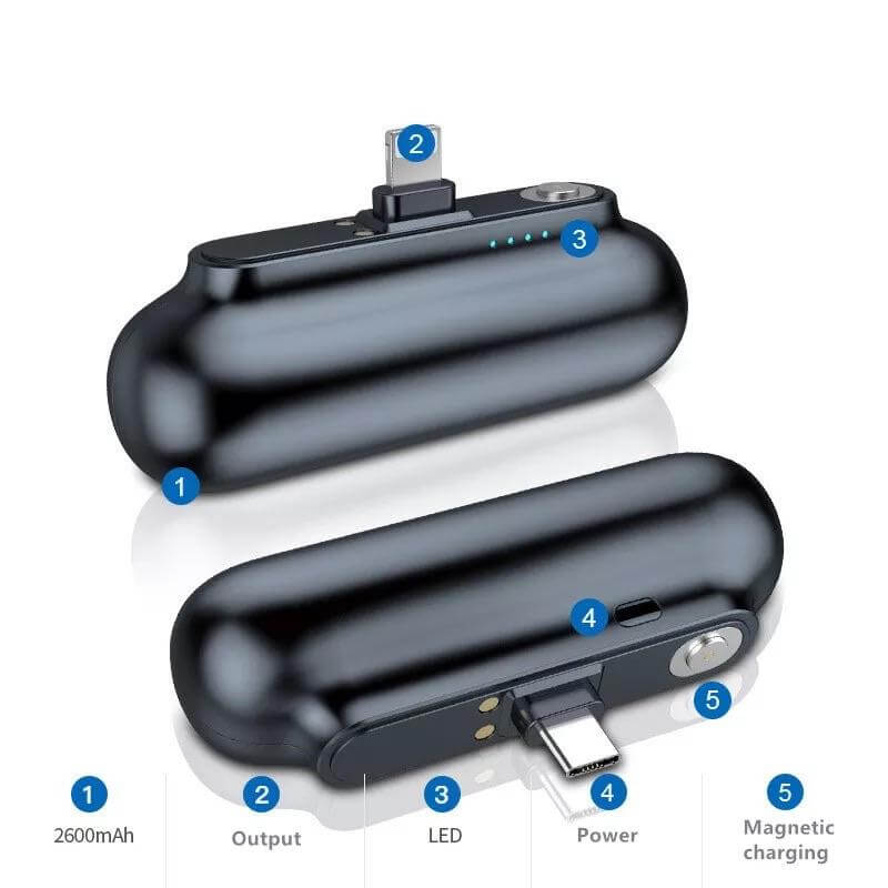 Mini Powerbank mit Adapterset | e - car - shop.ch
