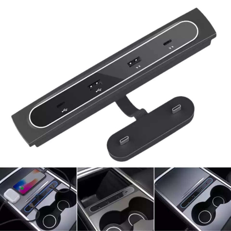 Multi USB Leiste Tesla Model 3/Y · Facelift 2021/bis 2024 | e - car - shop.ch
