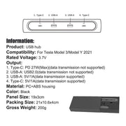 Multi USB Leiste Tesla Model 3/Y · Facelift 2021/bis 2024 | e - car - shop.ch