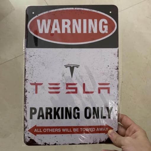 Parkschild TESLA PARKING ONLY | e - car - shop.ch