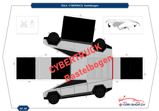 Tesla Cybertruck Bastelbogen | e - car - shop.ch