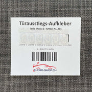 Türausstiegs - Aufkleber Tesla Model 3 | e - car - shop.ch