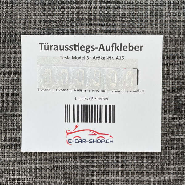 Türausstiegs - Aufkleber Tesla Model 3 | e - car - shop.ch